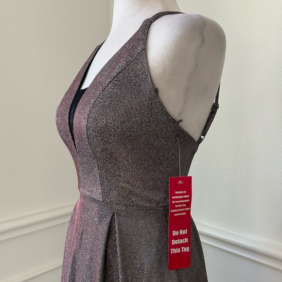 Crystal Doll Multicolored Metallics Maxi Formal Dress with Pockets, Sz 3 NWT - Picture 5 of 7